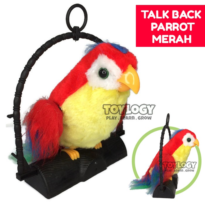 Mainan Anak Lucu Talking Talk Back Parrot Boneka Burung Beo Peniru