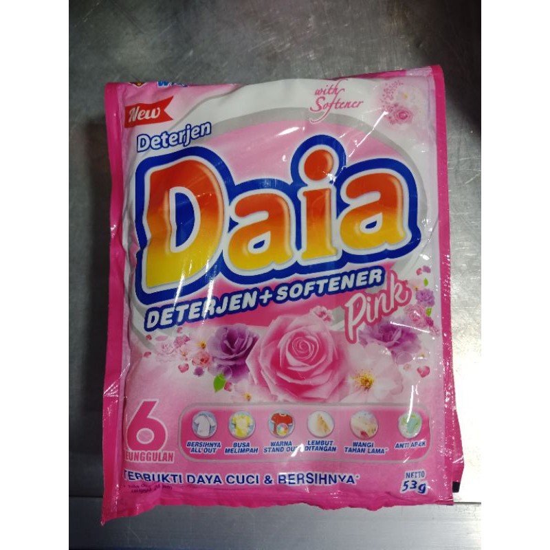 Daia Deterjen + Softener Pink Renteng 6pcs