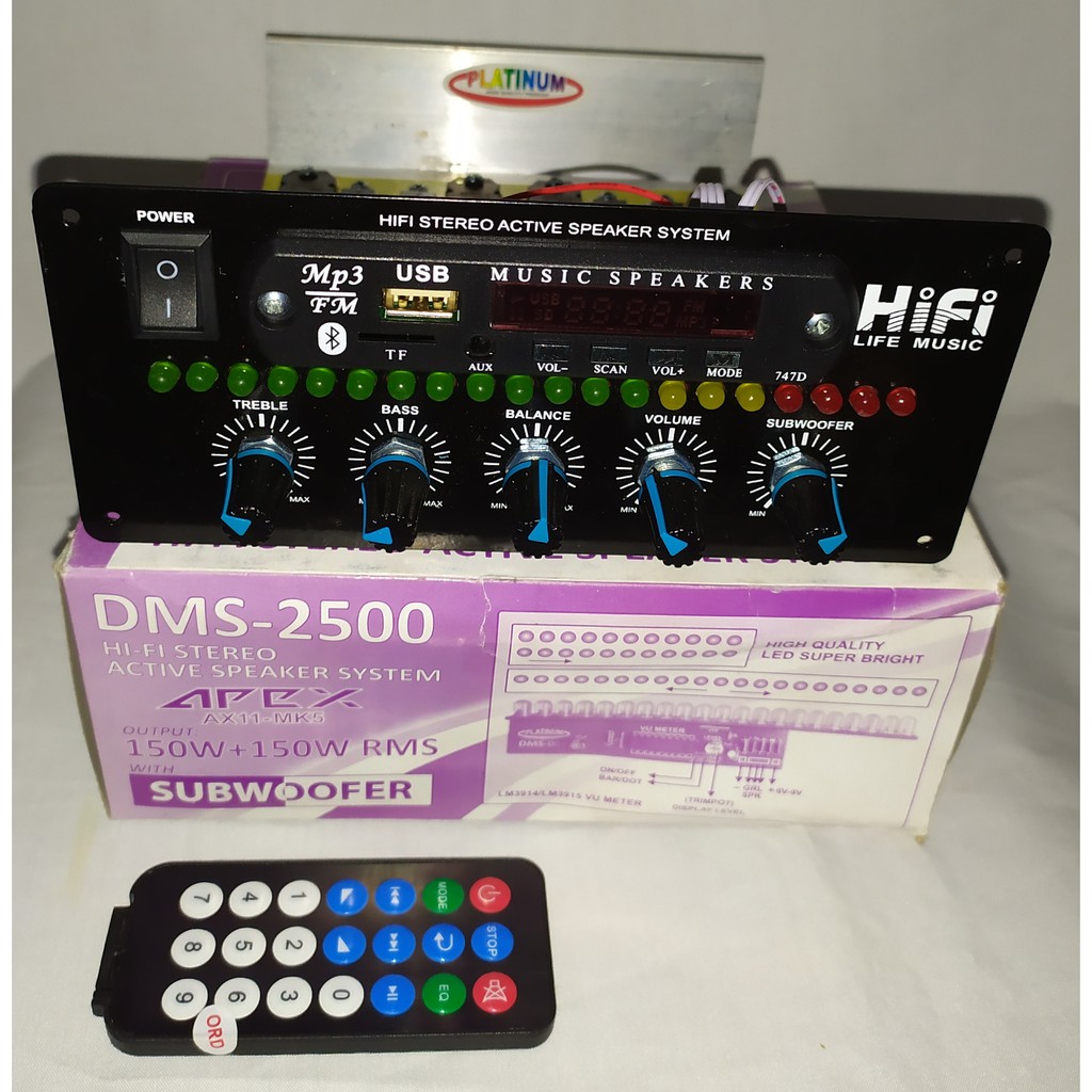 Kit Power Active Platinum DMS-2500 HI-FI Stereo Plus Mp3 Player Bluetooth Output 150w Plus