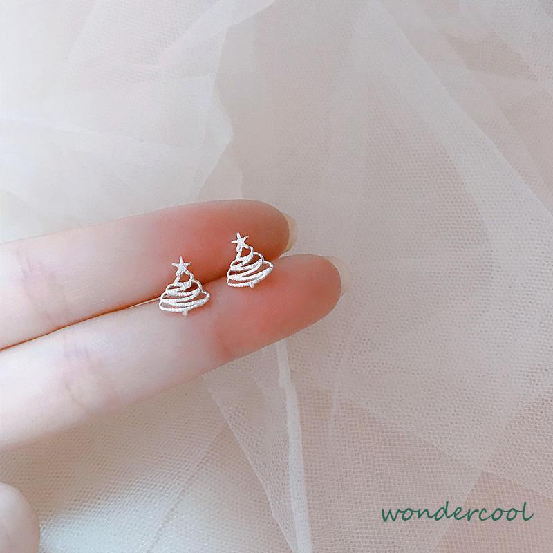 S925 Silver Stud Earrings untuk Siswa Perempuan Anting Desain Kecil Serbaguna Sederhana-Won