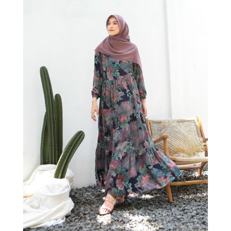 YN COLLECTION Elyna Dress gamis elegan rayon import
