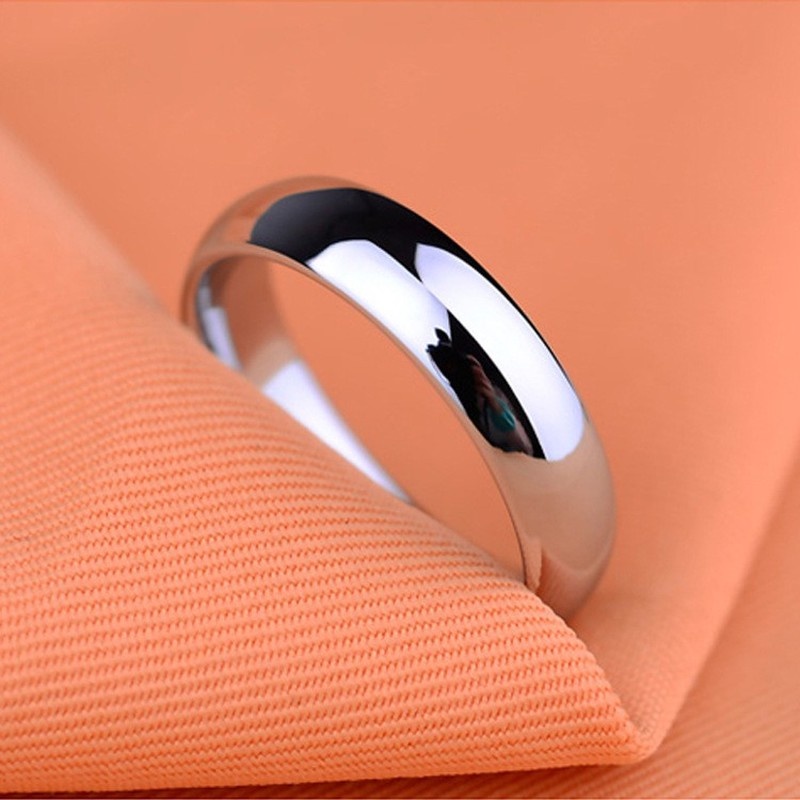 3 Colors Fashion Simple Stainless Steel Smooth Surface Ring/ 6mm Wide Comfortable Fit Basic Couple Ring