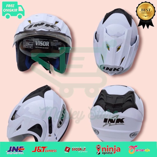 Helm jp8 T1 tempel stiker ink putih free packing aman warna lucu
