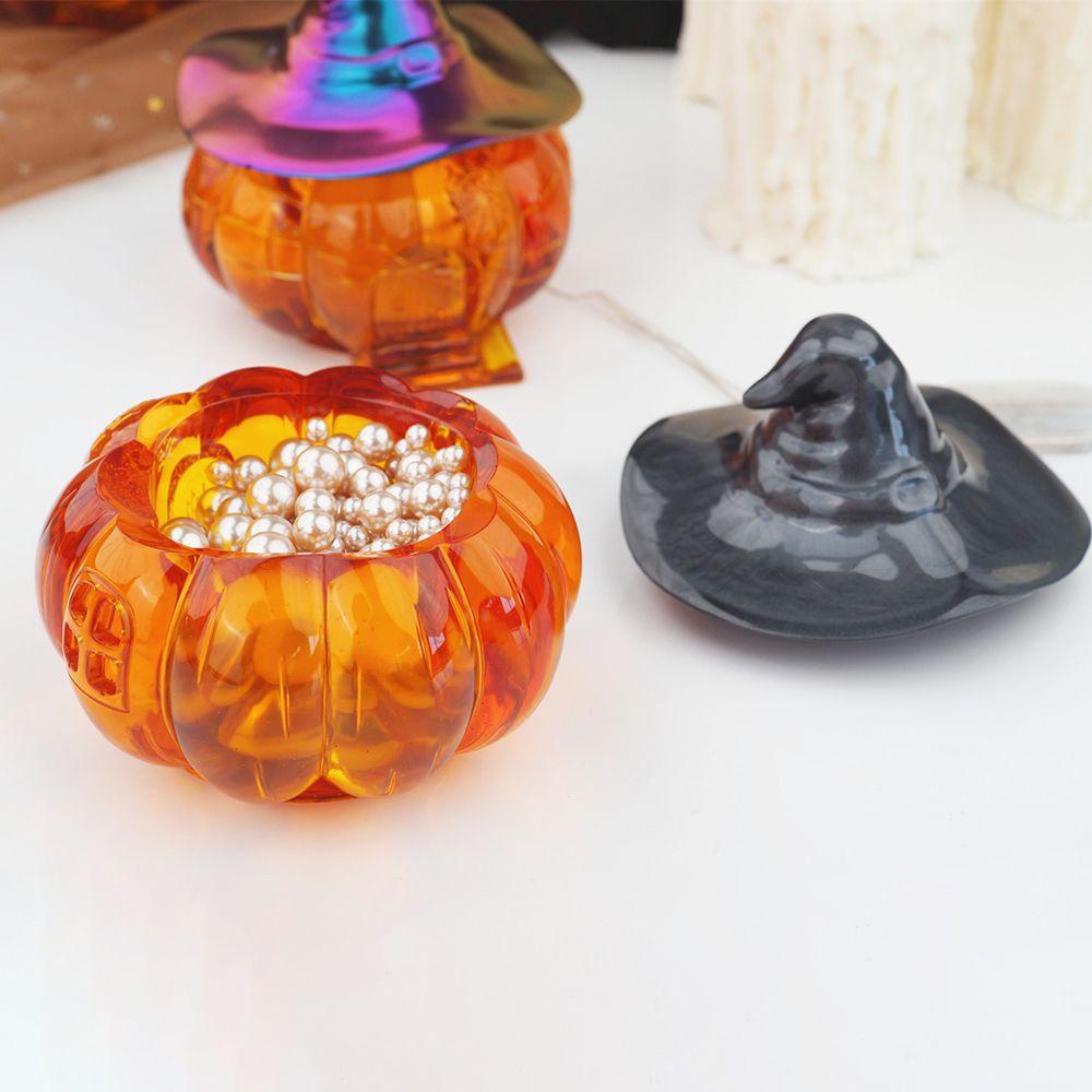 Preva Kotak Penyimpanan Permen Cetakan Permen DIY Kerajinan Lampu LED Epoxy Resin Halloween Labu