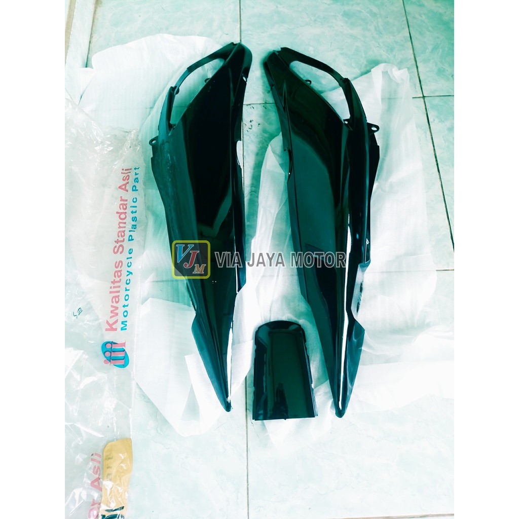 VJM COVER BODY BODI KANAN KIRI PLUS DASI BELAKANG SUPRA X125 LAMA OLD HITAM KUALITAS STANDAR ASLI