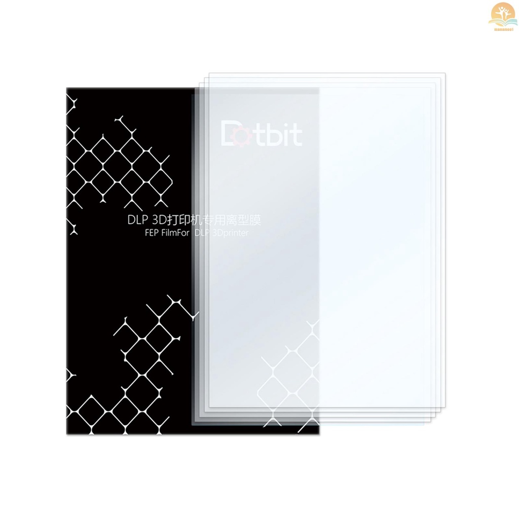 Dotbit Professional FEP Film Sheet 200*140mm 0.1mm Thickness Transparent Release Film for Photon Resin 3D Printer SLA DLP 3D Printer Accessories, 5pcs