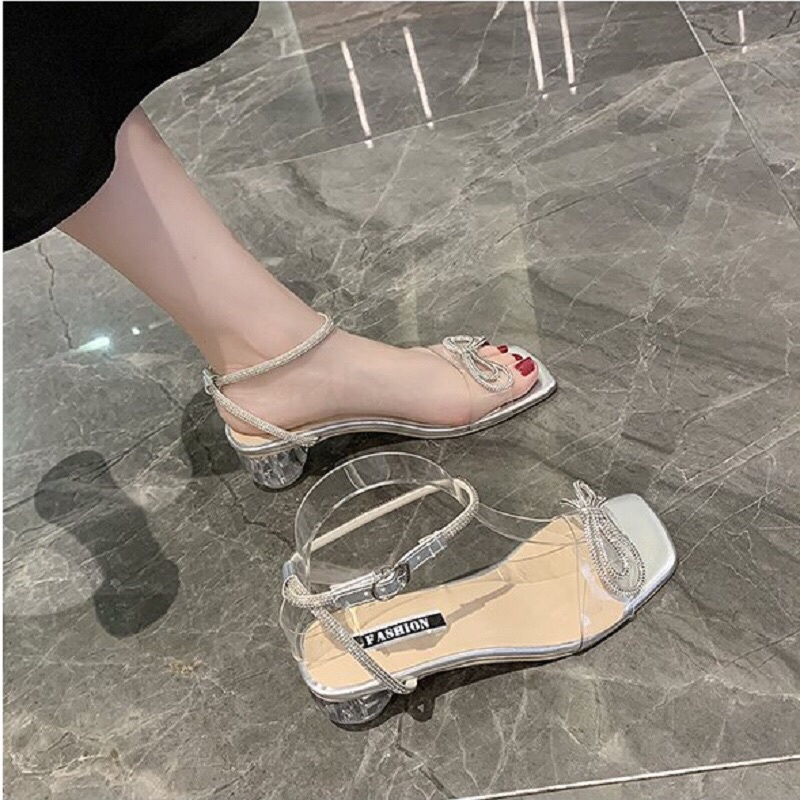 SG21908 Syafniegalery  Sandal Wanita Import Pita Crystal Tali 1882