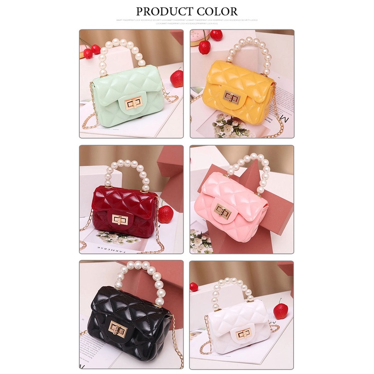 Tas Selempang Mini / Tas Handbag / Jelly Bag Mutiara Gaya Korea / Tas Fashion 9074-1