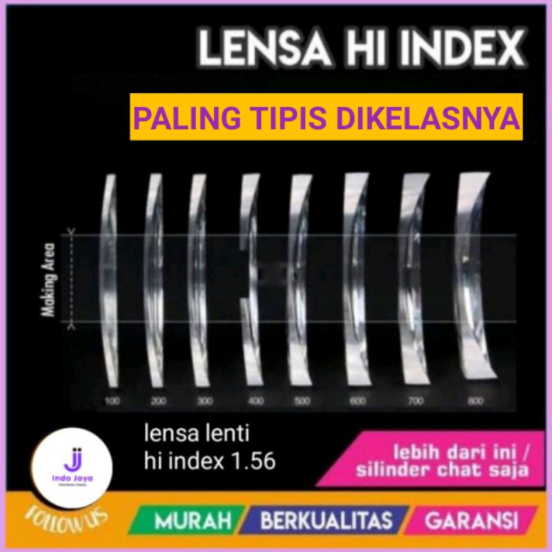 101-C. Promo Lensa Minus Tinggi. TERTIPIS DIKELASNYA. uk. minus -10.00 keatas. Tipis Ringan