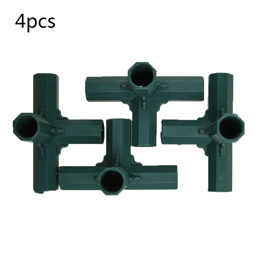 4 Pcs Adaptor Konektor Bingkai Rumah Kaca Bahan Plastik Warna Hijau Ukuran 16mm Untuk Taman