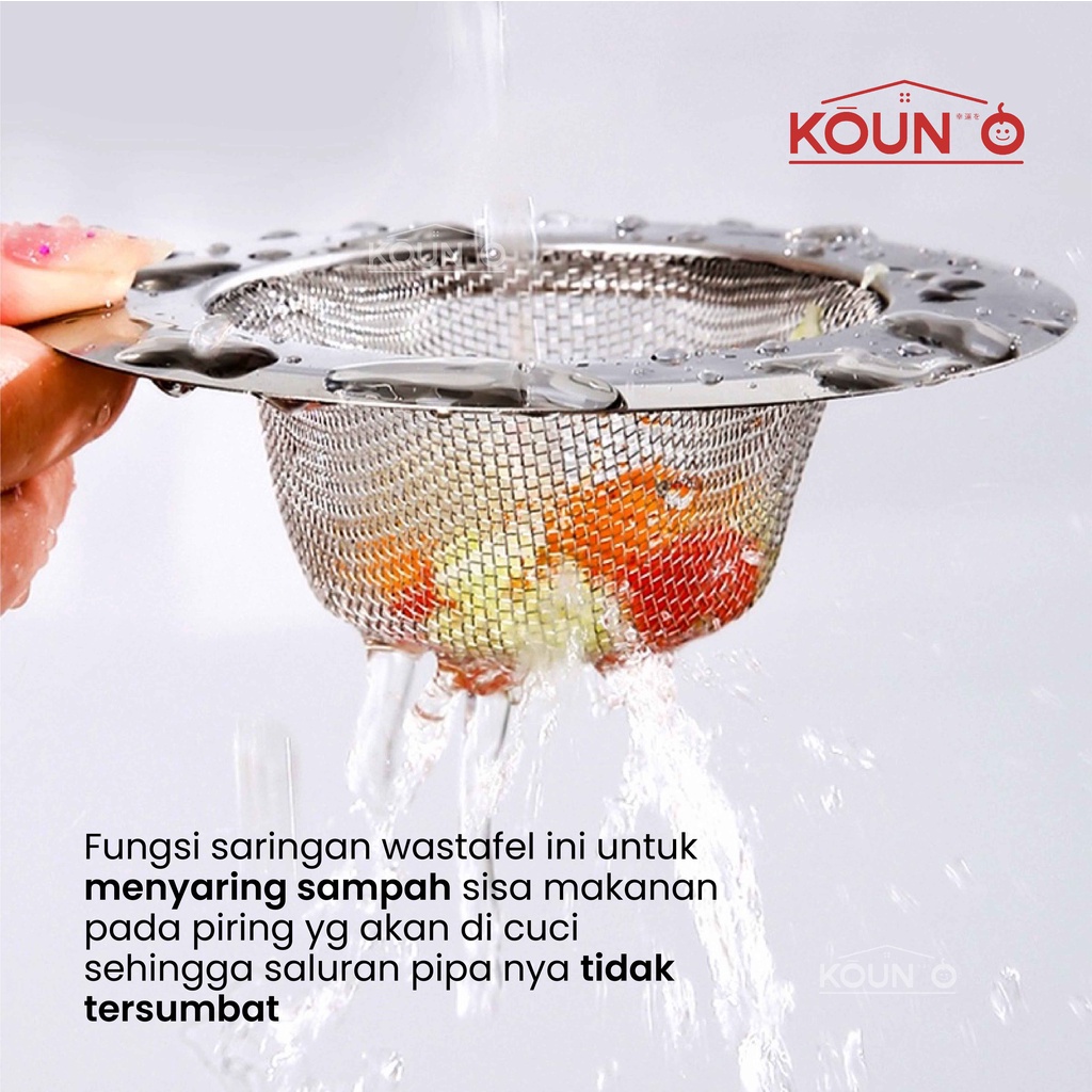 Saringan Wastafel Cuci Piring Stainless Jala Saringan Afur Bak Cuci Gelas Sink Strainer Filter Air