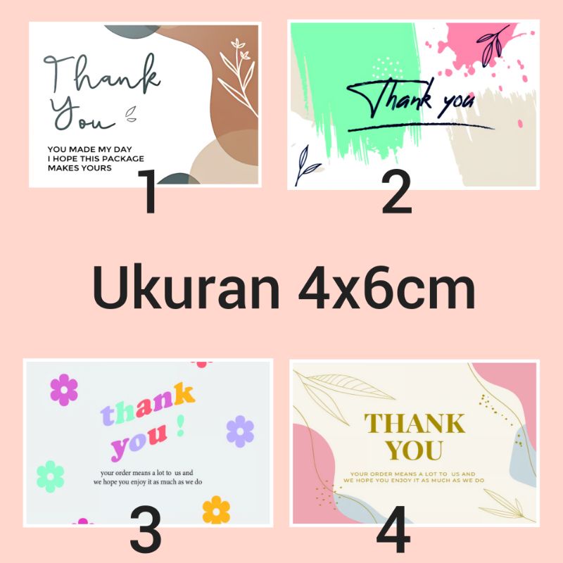 

(minim beli 50) Thank You Card / Kartu Terima Kasih / Sticker Jualan Online Shop Hello Kitty Lucu Esthetic Murah Bagus Cantik