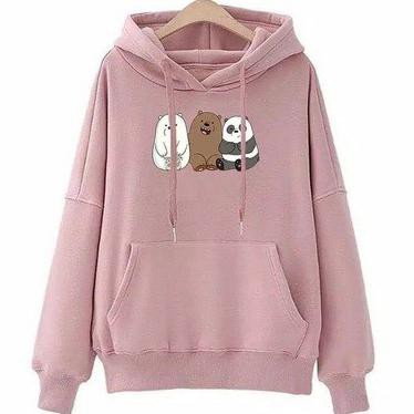 Produk Terbaru Sweater Wanita Hoodie Bare Bear Jumbo Ld 120 Fashion Outerwear Wanita - Salem