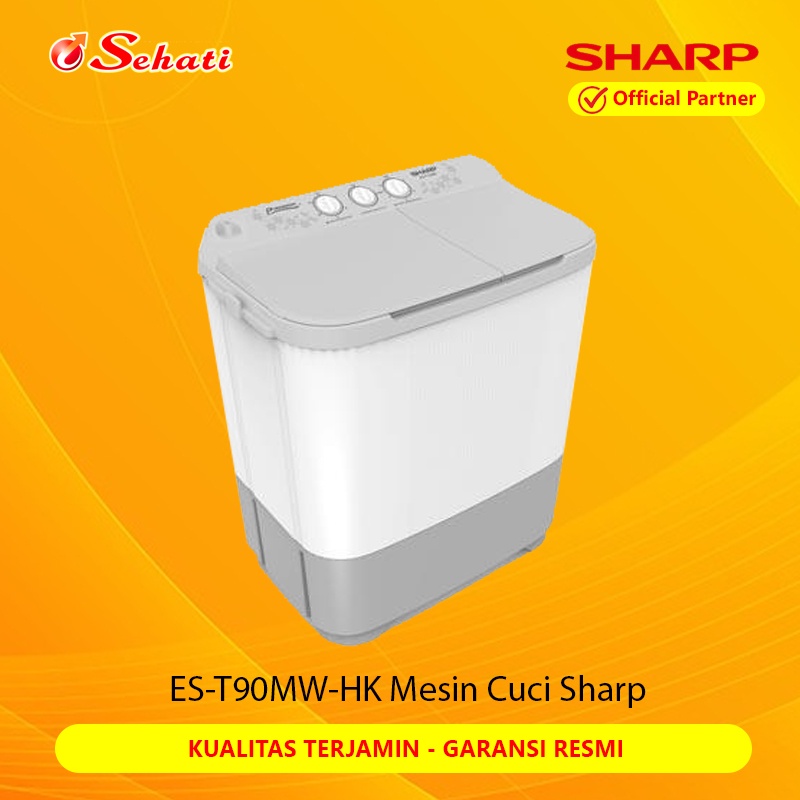 SHARP Mesin Cuci Twin Tube T90MW-HK Mesin Cuci Sharp [8Kg] ES-T90MW - Garansi Resmi