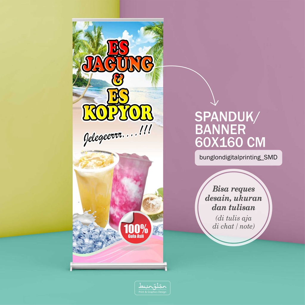 Jual Spanduk Banner Es Jagung, Es Kopyor Custom Shopee Indonesia