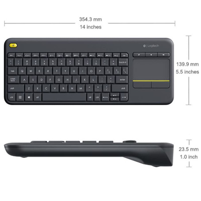 Logitech Wireless Touch Keyboard K400 Plus Original Garansi Resmi