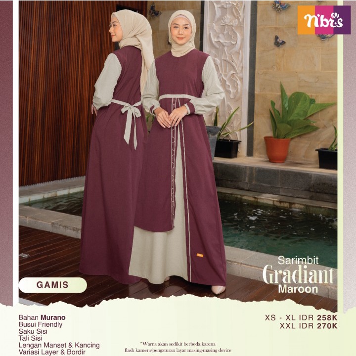 Nibras Koko Gradiant Maroon / Couple Nibras / Fashion Muslim