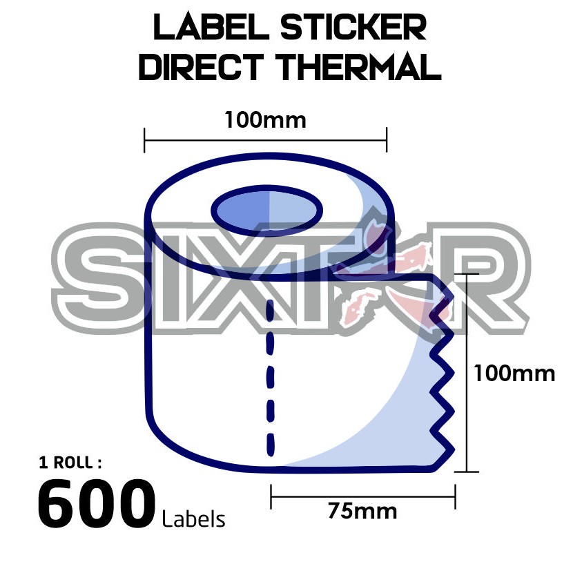 Semicoated Label Sticker 100x75x600 1 Line Core 1.5 inch Label Barcode