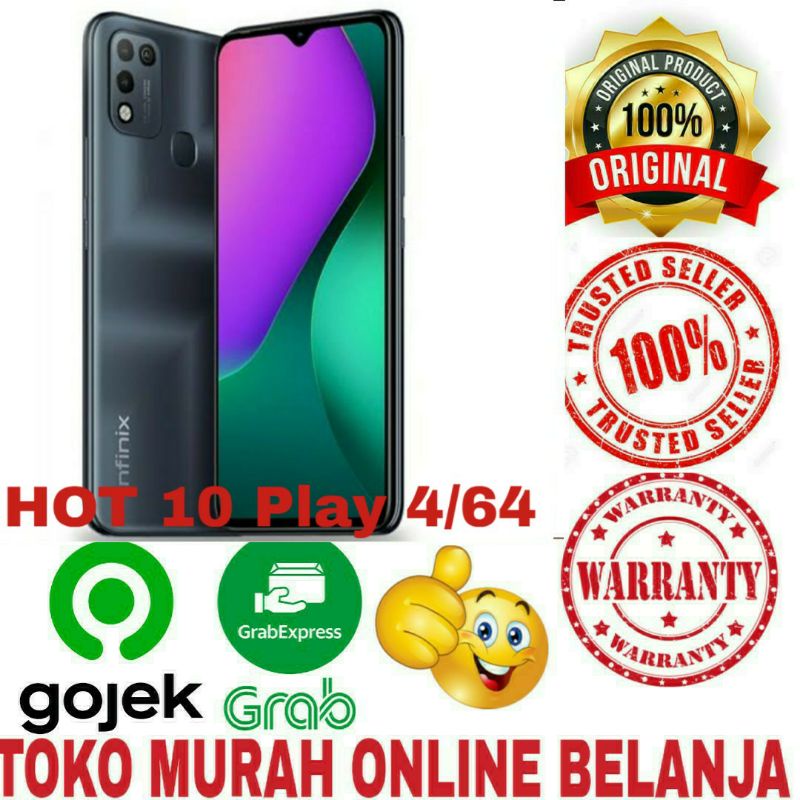 Hp Infinix Hot 10 play 4/64 4Gb 64Gb Garansi Resmi