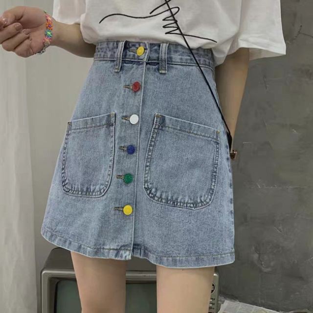  ROK  JEANS  PENDEK  FULL KANCING ROK  MINI Shopee Indonesia