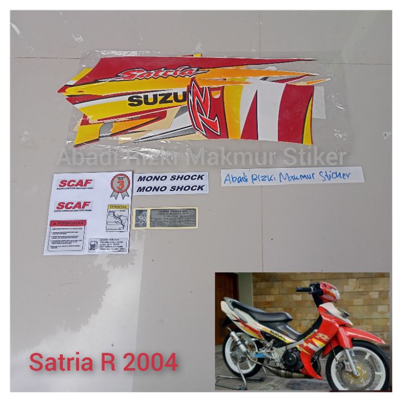 Striping stiker Lis Satria hiu lscm Malaysia Merah putih merah full set seperti Ori Grade A original