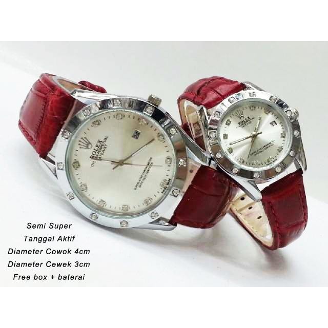 Rolex Couple SL6 Leather Light Brown plat White