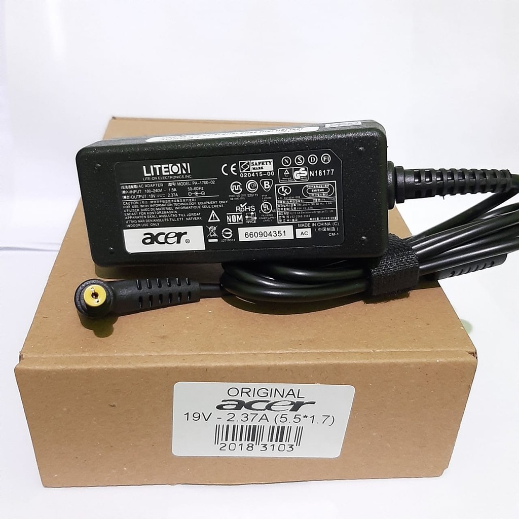 Adaptor Charger Laptop Acer Aspire ES 11 ES1-131 ES1-132 A314-32 A315 19V 2.37A ORIGINAL