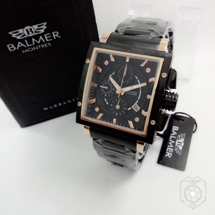 Jam Pria Balmer 7974 Black Rosegold Original