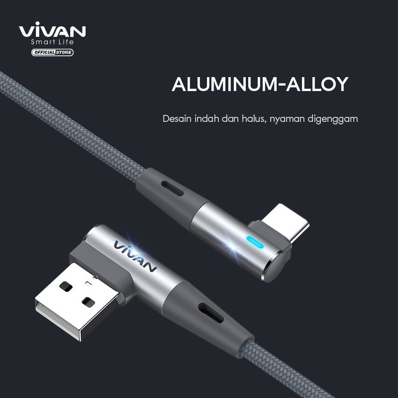 KABEL DATA TYPE C VIVAN BWC100S 3A FAST CHARGING 100CM