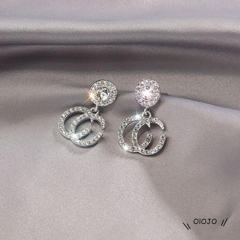 【COD】Anting Tusuk Sterling Silver 925 Hypoallergenic Hias Berlian Imitasi Mewah Untuk Wanita