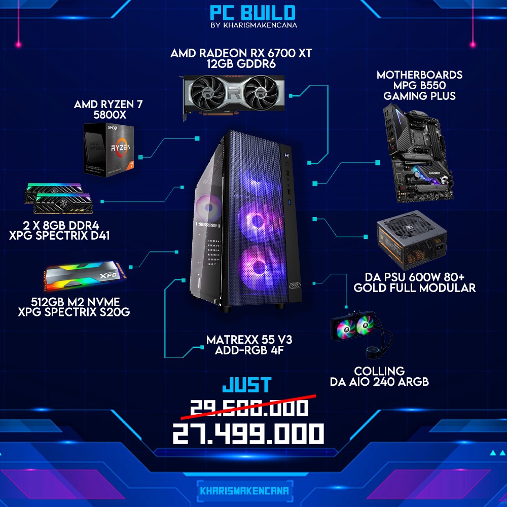 PC RAKITAN AMD RYZEN 7 5800X ELITE GAMING GEAR