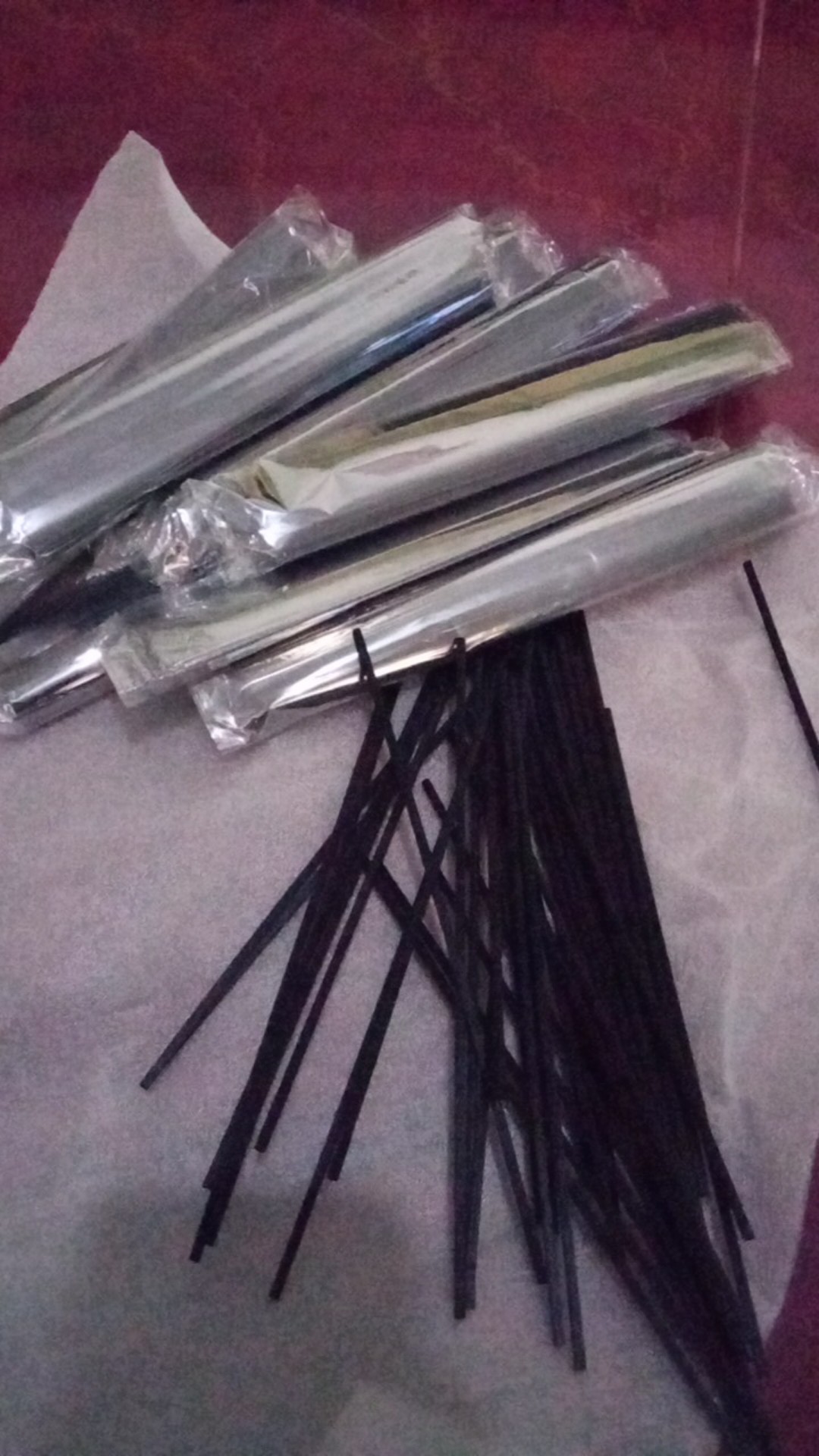 Stick Diffuser Bahan Rotan Fiber Reed Warna Hitam Ukuran 20cm 3mm Handmade Untuk Dekorasi Rumah