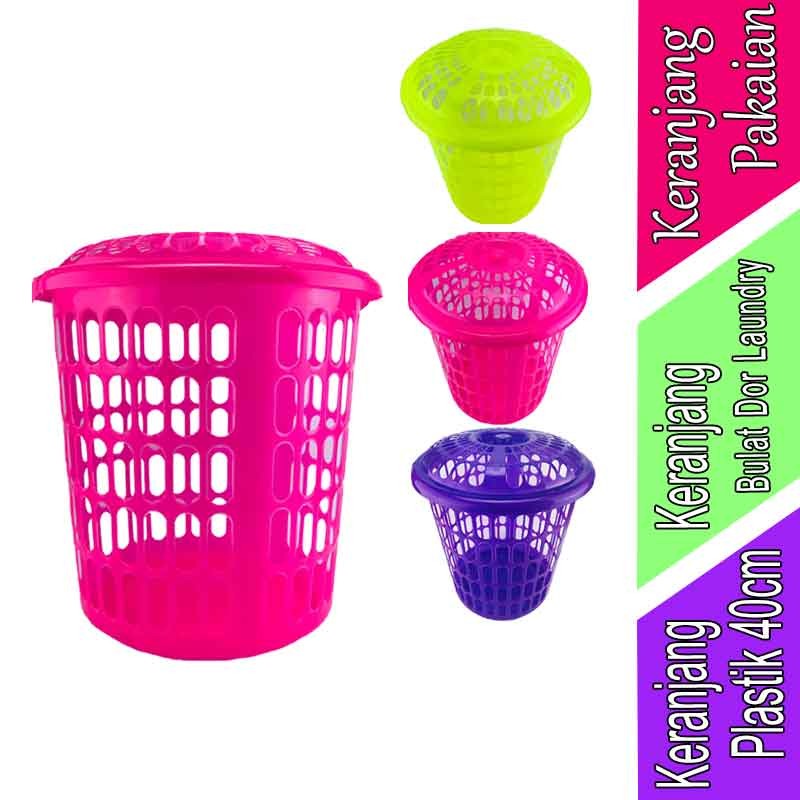 Keranjang Plastik-Keranjang Pakaian - Keranjang Bulat Dor Laundry