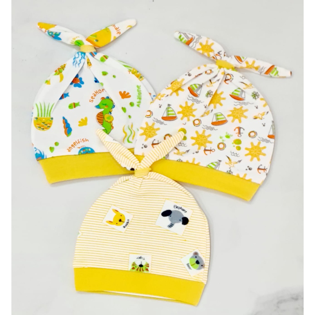 Topi bayi newborn Topi Kuncir 2 BB-22 Topi bayi baru lahir Kupluk bayi perlengkapan bayi baru lahir