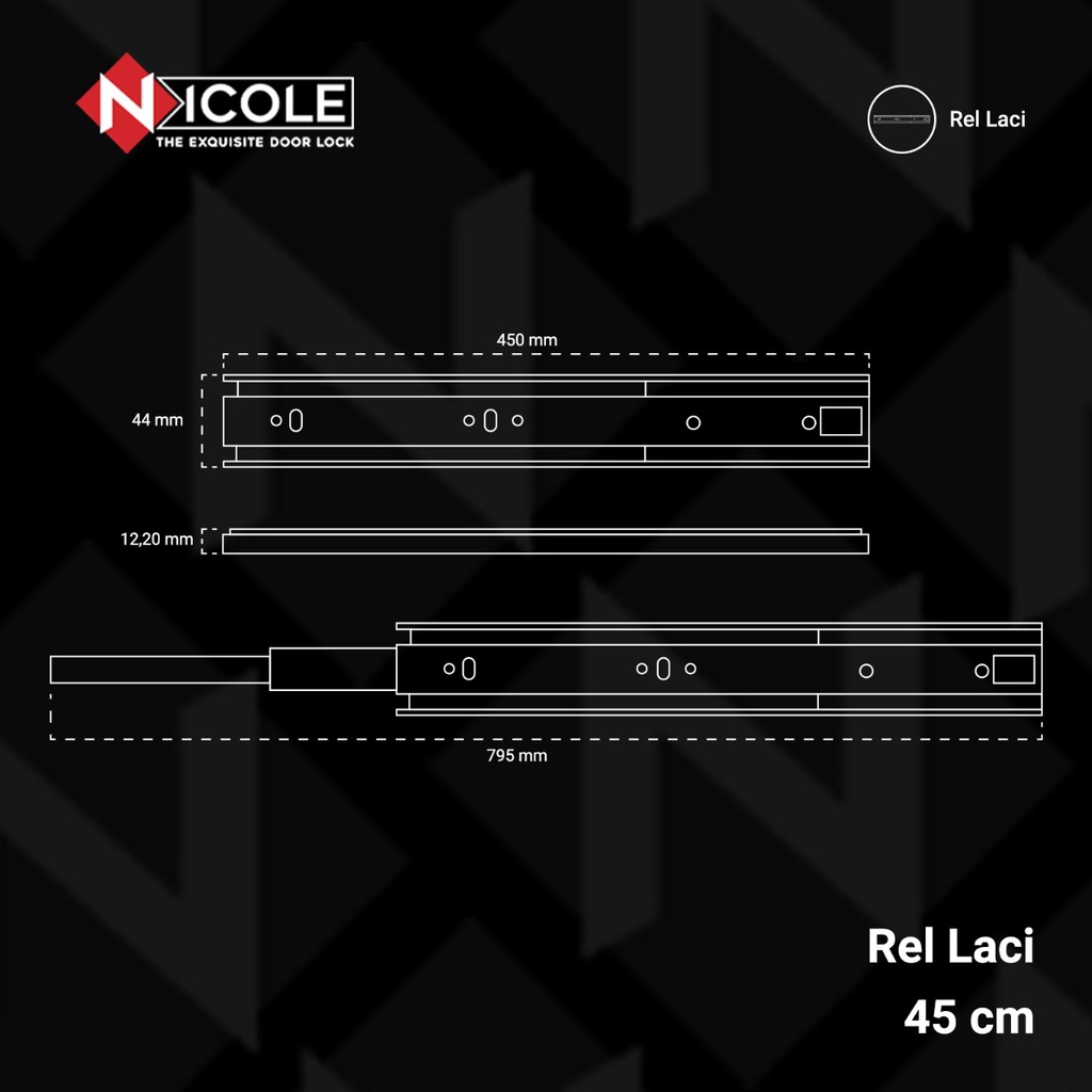 Rel Laci Slow Motion / Rel Laci Soft Closing 45CM