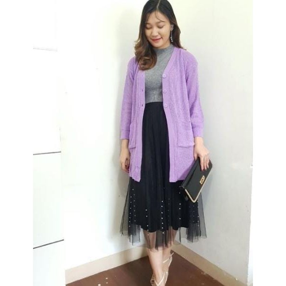 OUTER LONG CARDIGAN KANCING-CARDIGAN RAJUT WANITA TERBARU