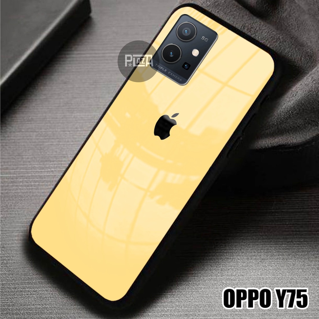 Softcase Glass Kaca LOGO IPHONE [K97] Vivo Y75 Terbaru Casing Handphone-Pelindung Handphone