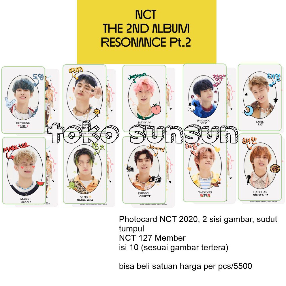 photocard nct 127 RESONANCE PT 2 CUTE unofficial