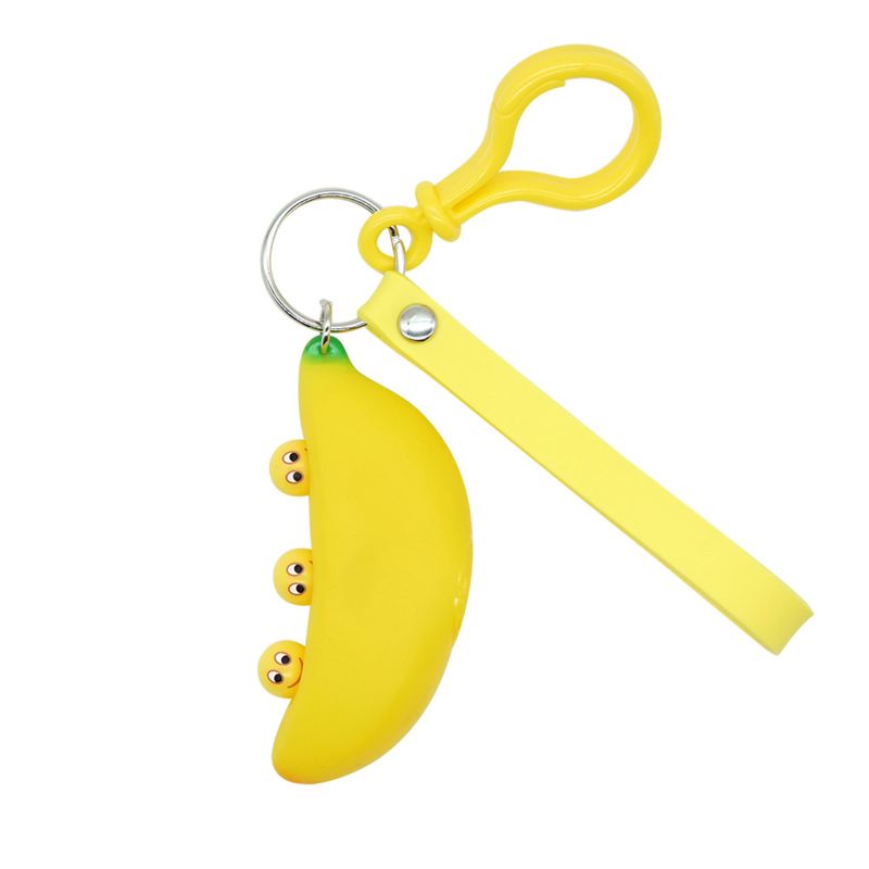 Mary 2.95x1.38x1.38in Menghilangkan Stress Mainan Dekompresi Stretch Banana Keychain Toy