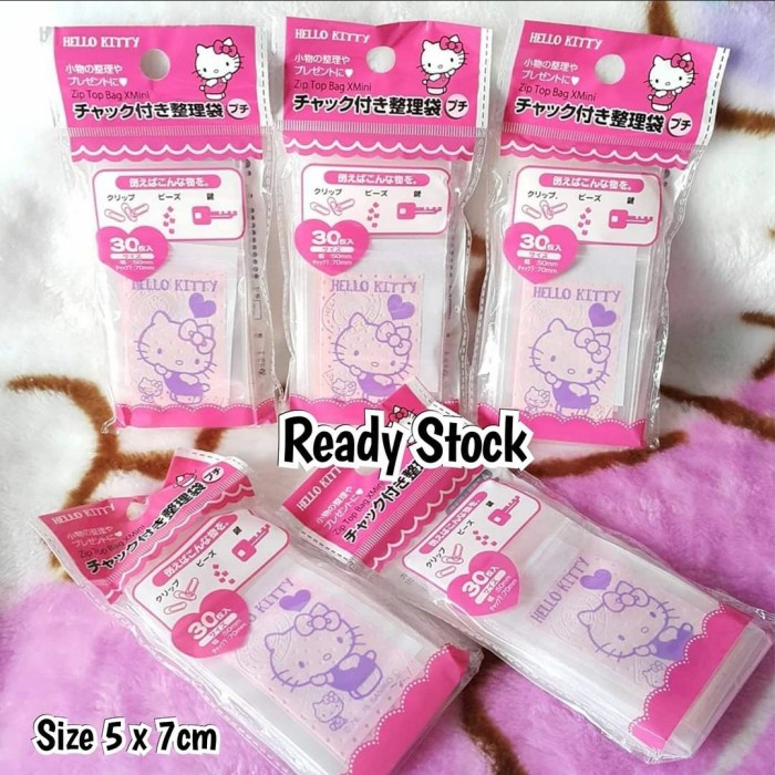 

✨ BISA COD ✨ Kantong Zip Top Bag XMini (30) 5 x 7 cm Hello Kitty Sanrio ORI