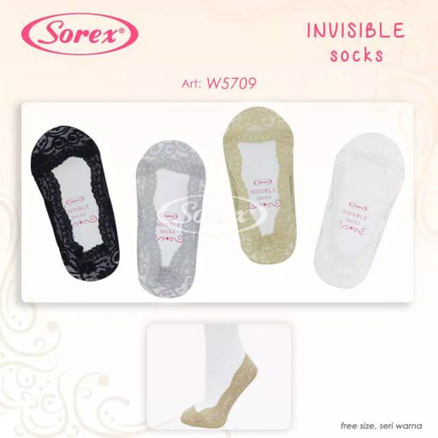 Kaos kaki pendek/invisible Socks wanita sorex W5709