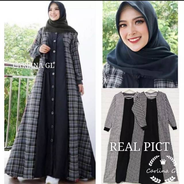 Gamis wanita kotak kotak