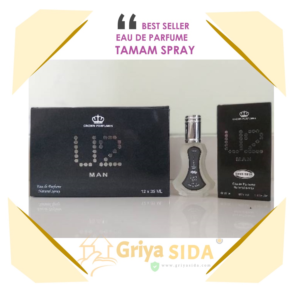 Parfum U2 man Spray 35ml TAMAM original minyak wangi silver mirip al rehab spray PROMO!!