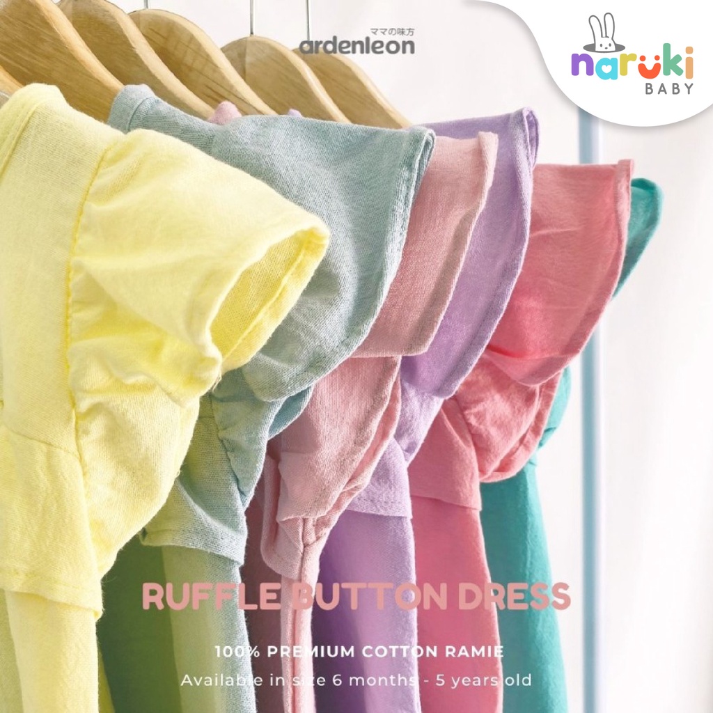 Ardenleon Ruffle Button Dress Arden Leon Gaun Anak Perempuan