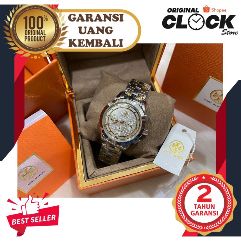 JAM TANGAN PRIA WANITA | RANTAI | KULIT | KARET | MURAH | - pria tory burch ori silver rosegold TB10
