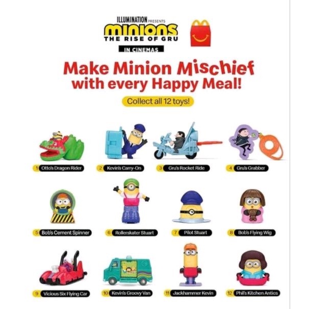 Mainan Happy Meal Minions The Rise Of Gru Juli 2022 Segel Ori