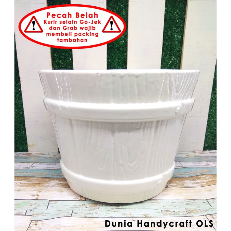 Vas / Pot Bunga Keramik Ember Gentong