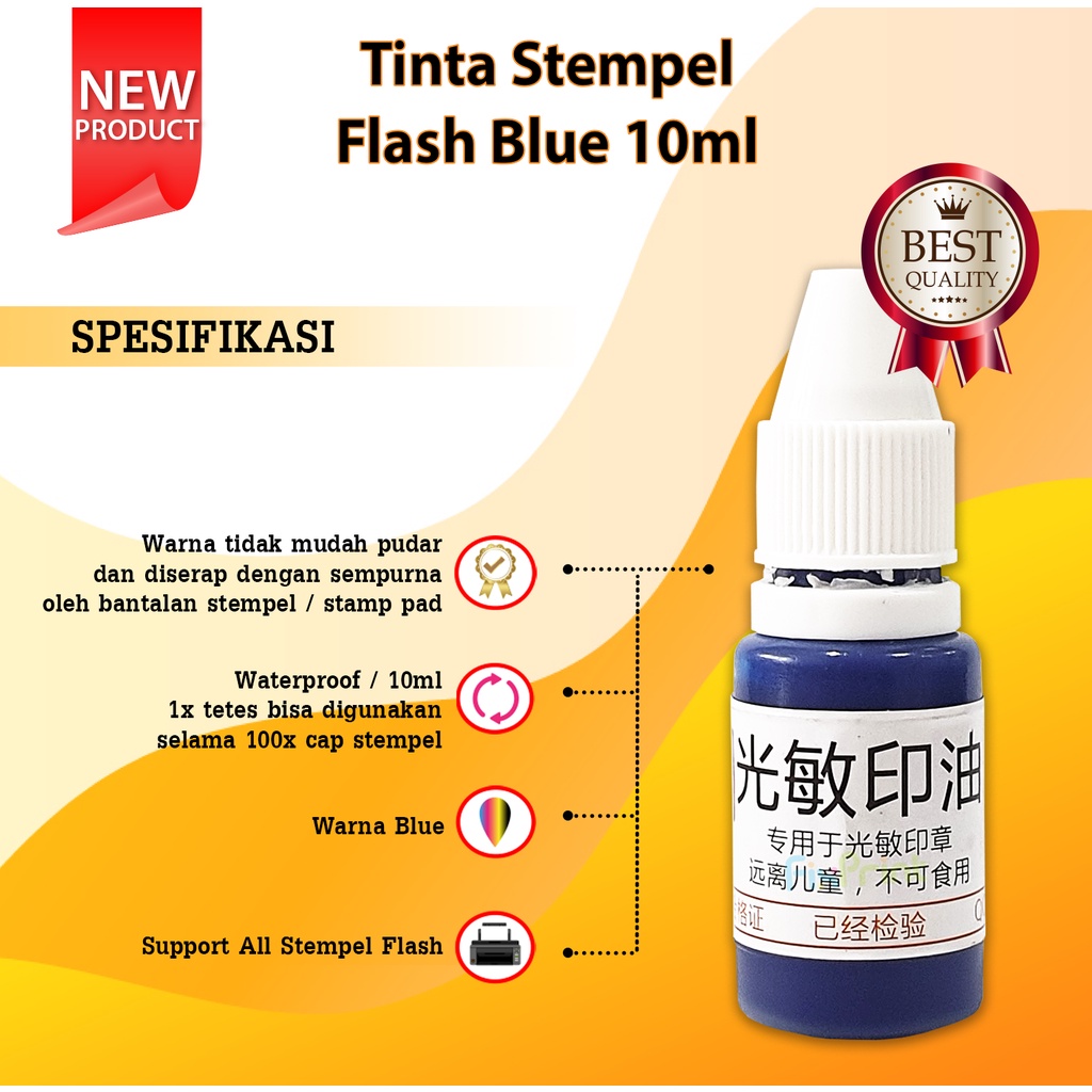 Tinta semua jenis Stempel Flash 10ml Refill Stamp Ink Waterproof 10 ml Murah