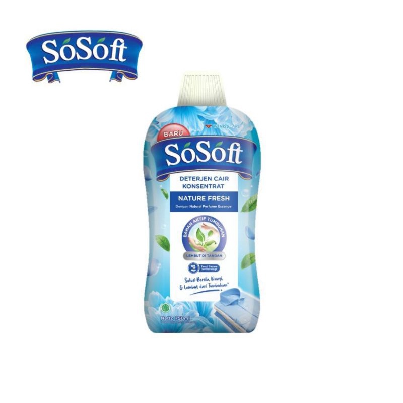 Sosoft Liquid Detergen Cair Botol 750 mL