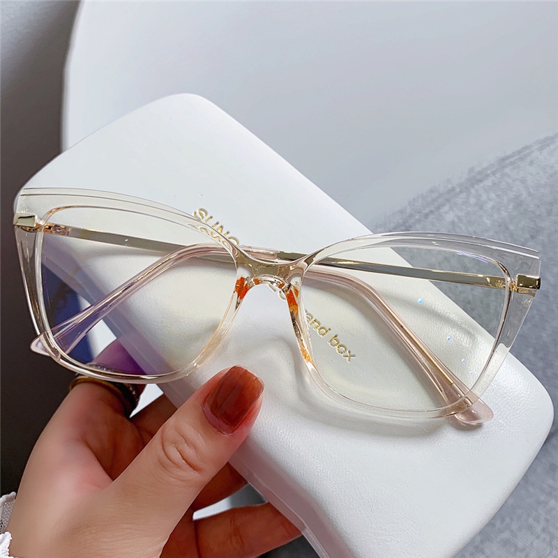 Kacamata Cat Eye Anti Radiasi Gaya Eropaamerika Untuk Wanita Tr90